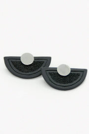 Half moon pin stud earrings