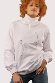 Faces funnel neck sweater - iloveme collection