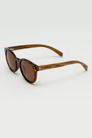 Zebra wood & tortoiseshell fighter sunglasses 1507-7