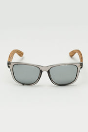 Zebra wood, grey frame wayfarer sunglasses 1501M-2