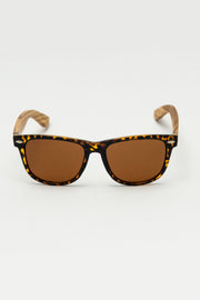 Zebra wood & tortoise shell wayfarer sunglasses 1501-7