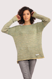 Drop shoulder stripe knitted jersey